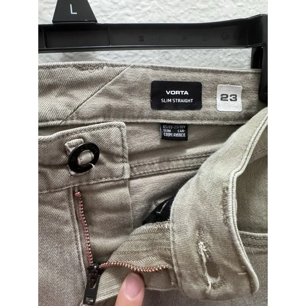 Volcom Vorta Slim Straight Boys' Gray Denim Jeans Size 23 SIze 10 Youth - Picture 5 of 11